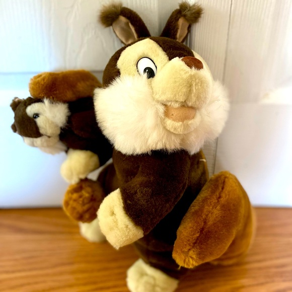 Squirrel Chipmunk Plush Stuffed Animal Baby Pine Cone Vintage TonyToy 12" - Picture 1 of 9